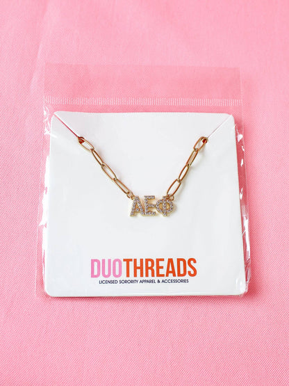 Rhinestone Sorority Necklace: CHI OMEGA