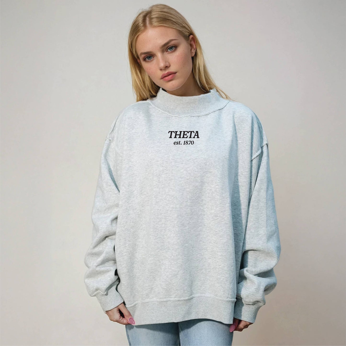 Sorority Chapter Mockneck Sweatshirt : Alpha Omicron Pi