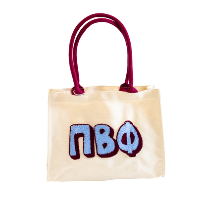 Chenille Sorority Gift Tote: ALPHA OMICRON PI