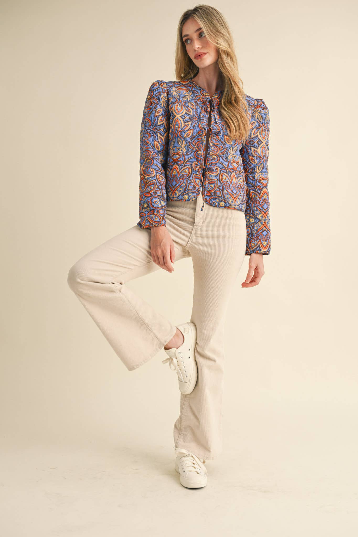 EXCLUSIVE PRINT QUILTED PAISLEY PRINT JACKET