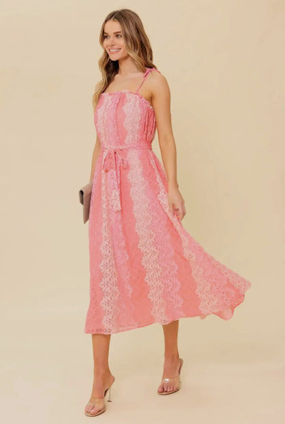 The Cora lace midi dress