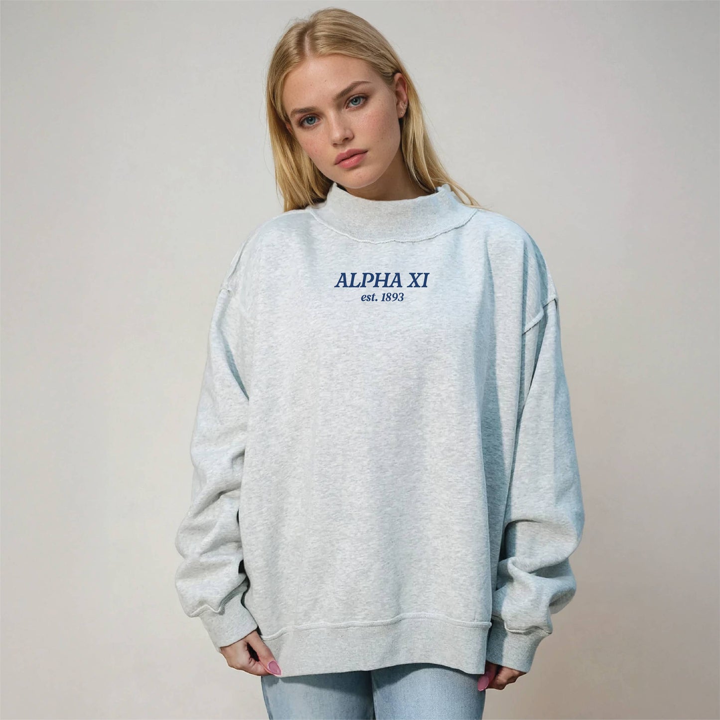 Sorority Chapter Mockneck Sweatshirt : Alpha Omicron Pi