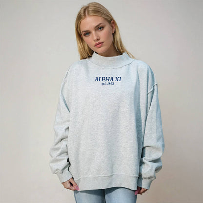 Sorority Chapter Mockneck Sweatshirt : Alpha Omicron Pi