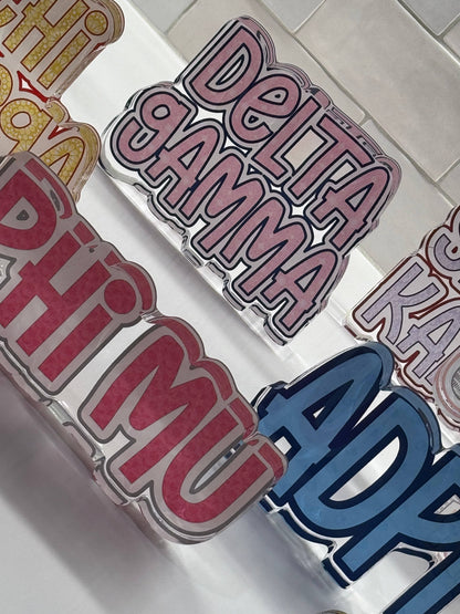 Sorority Acrylic Shelfie: Alpha Gamma Delta