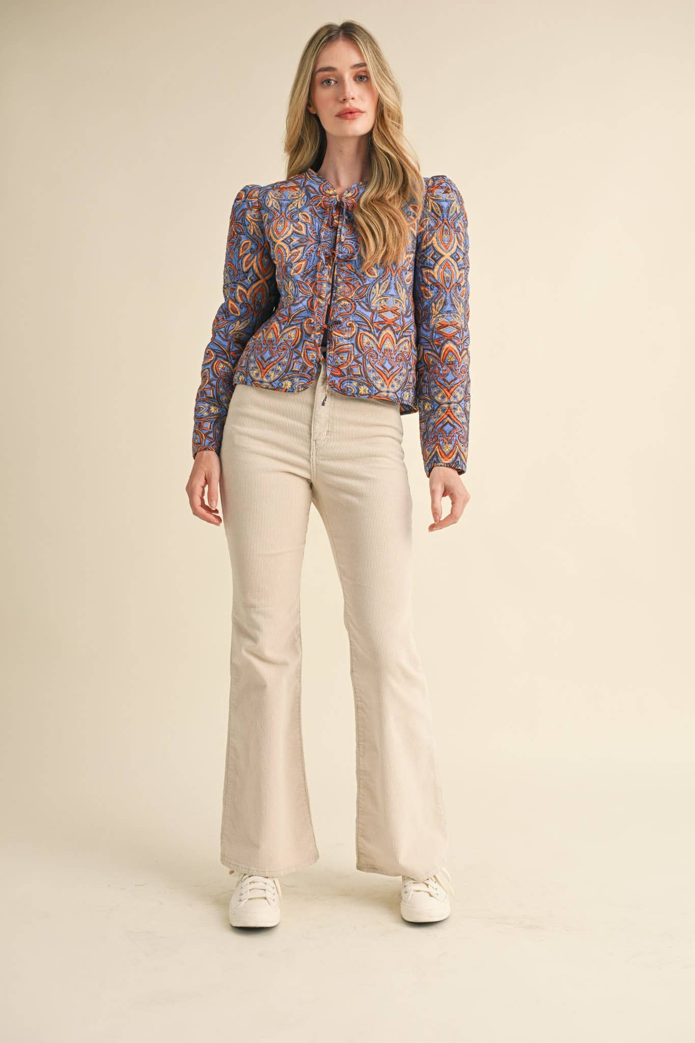 EXCLUSIVE PRINT QUILTED PAISLEY PRINT JACKET