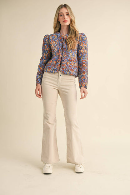 EXCLUSIVE PRINT QUILTED PAISLEY PRINT JACKET