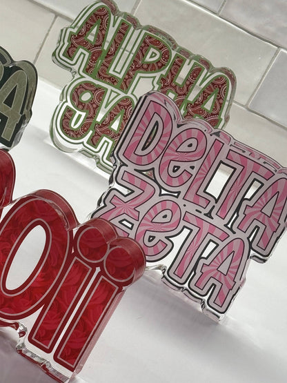 Sorority Acrylic Shelfie: Alpha Omicron Pi