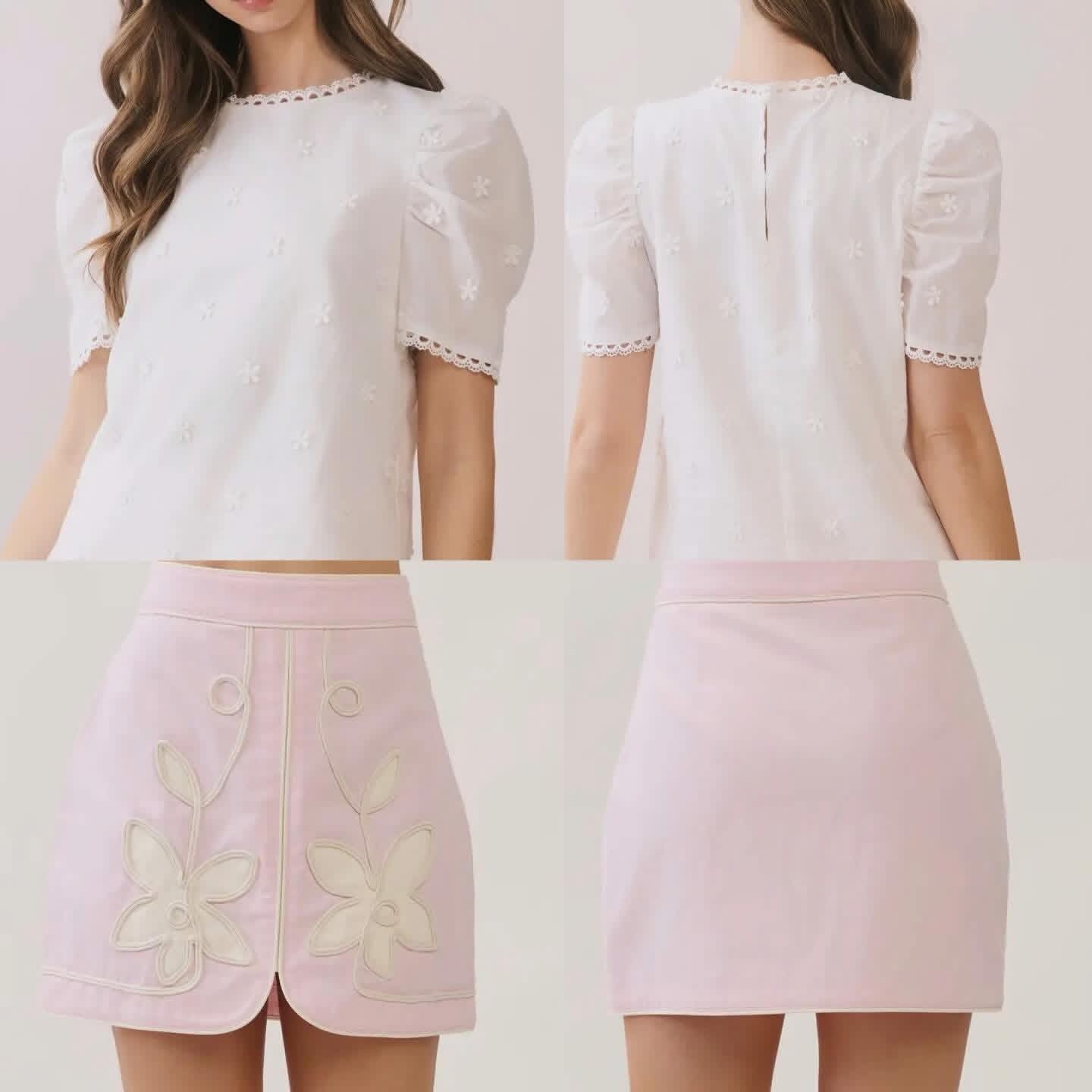 TCEC embroidered skirt - PINK