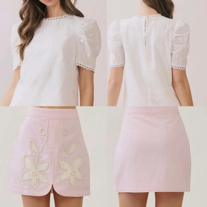 TCEC embroidered skirt - PINK