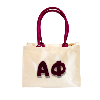Chenille Sorority Gift Tote: ALPHA OMICRON PI
