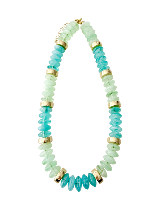 Calloway Beaded Disc Necklace- Mint