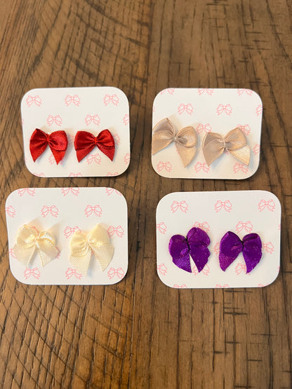 Ribbon Bow studs for Sensitive Ears