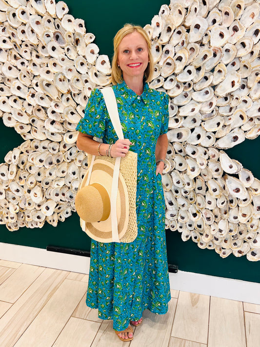 The Kelly blue green dupe dress