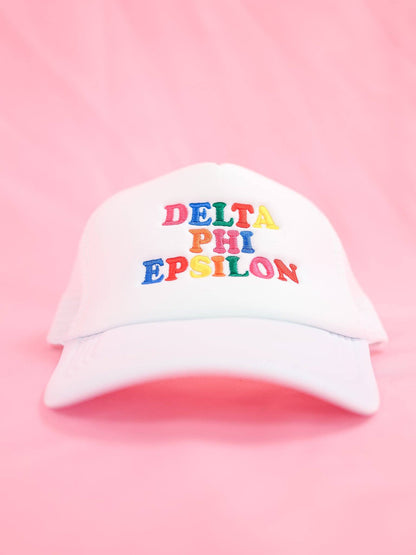 Sorority Fun Times Trucker Hat: ALPHA OMICRON PI