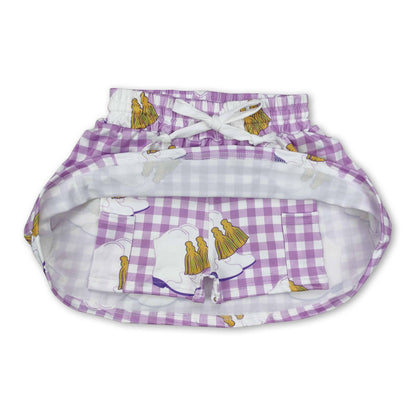 Yellow purple green stripe girls mardi gras skirt: Stripe / 3T