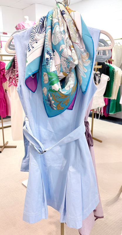 Mulberry Collective - blue / lavender double sided scarf