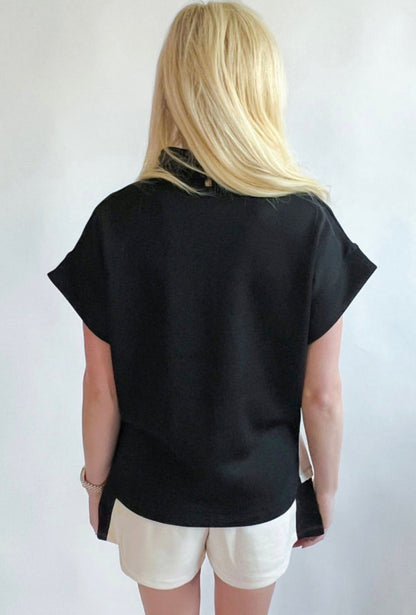 Black Cream shorts set