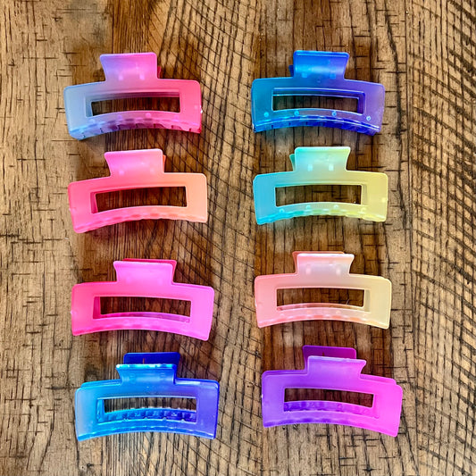 Frosted ombré multicolored clips