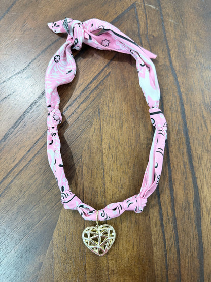Pink Bandana Scarf Necklace (scarf only)