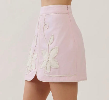 TCEC embroidered skirt - PINK