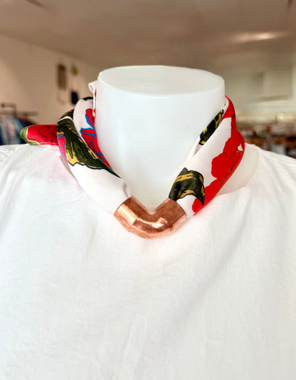 Mulberry Collective scarf with ring / cuff - Rose Garden :  antique rose gold cuff