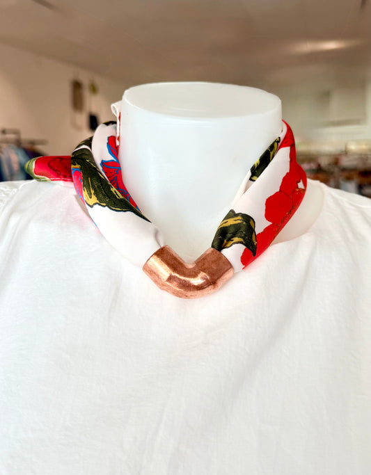 Mulberry Collective scarf with ring / cuff - Rose Garden :  antique rose gold cuff