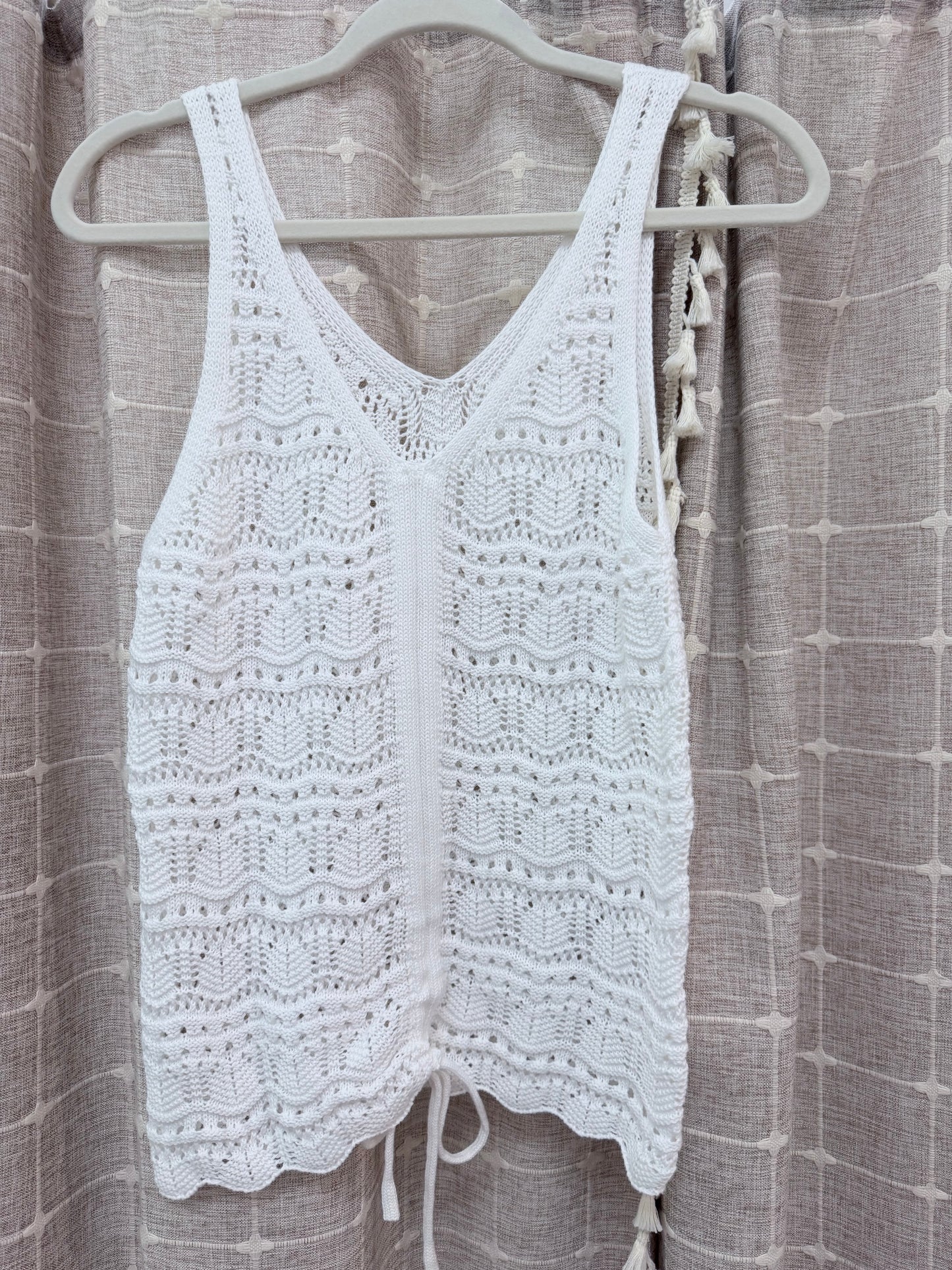 Cinch front knit sweater tank