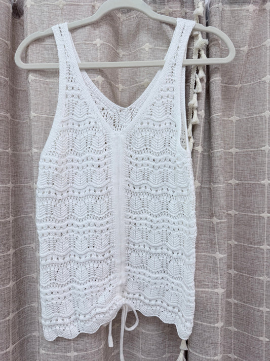 Cinch front knit sweater tank