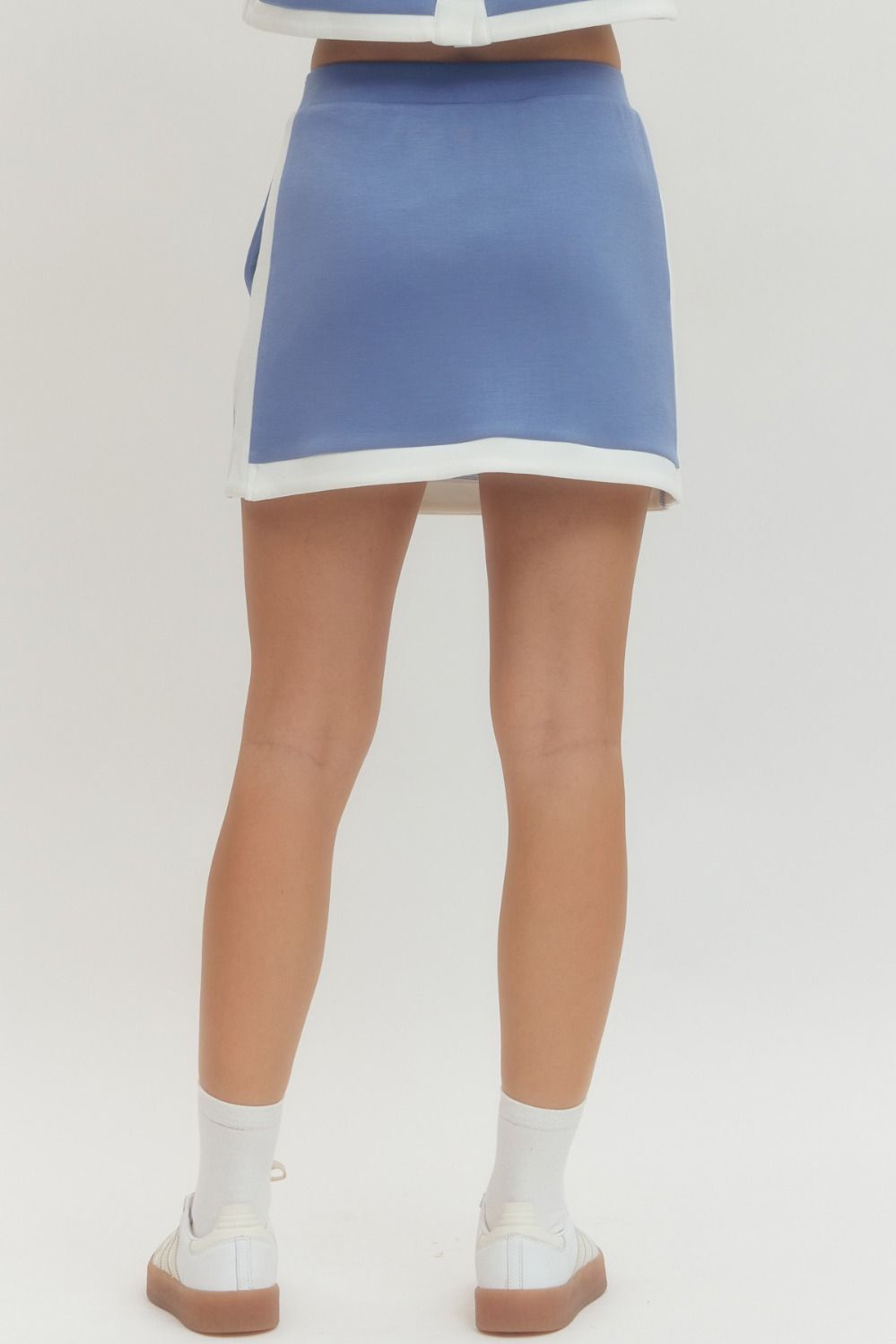 Entro Knit Skirt Set: Chambray