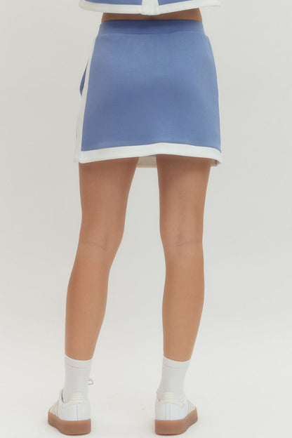Entro Knit Skirt Set: Chambray