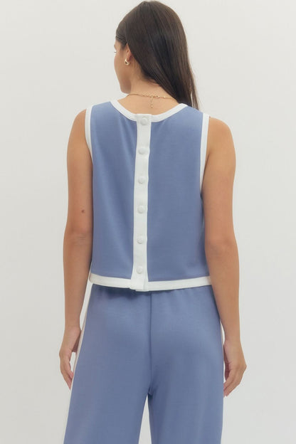 Entro Knit Skirt Set: Chambray