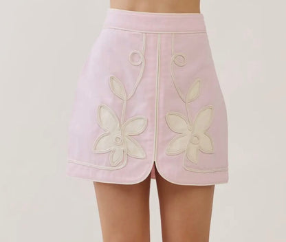TCEC embroidered skirt - PINK