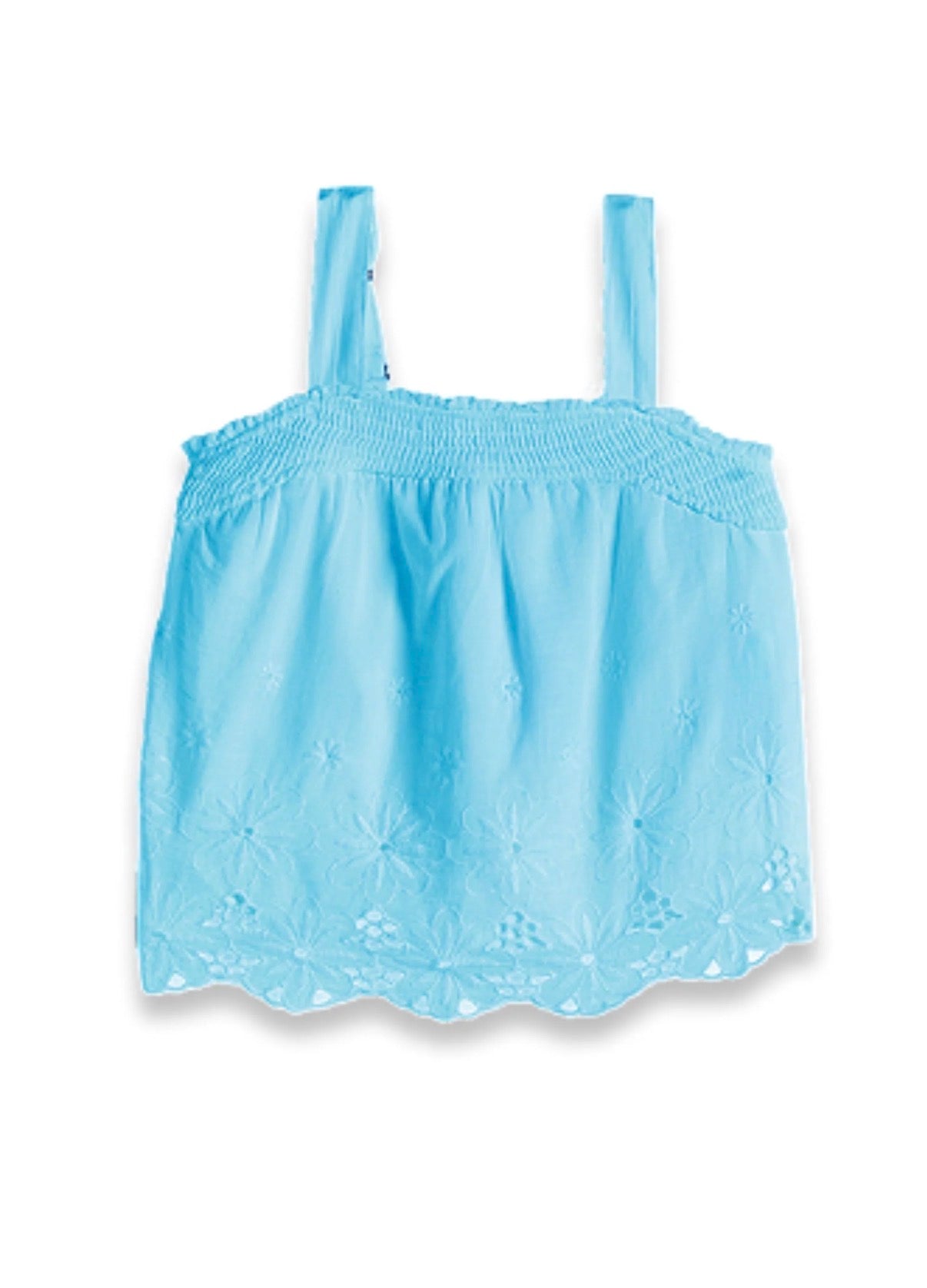 Tractr Girls - smocking tank : blue