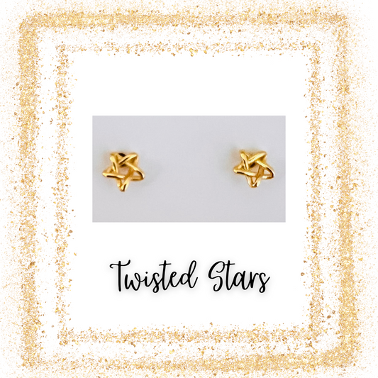 Twisted Stars Sensitive screw-back earrings