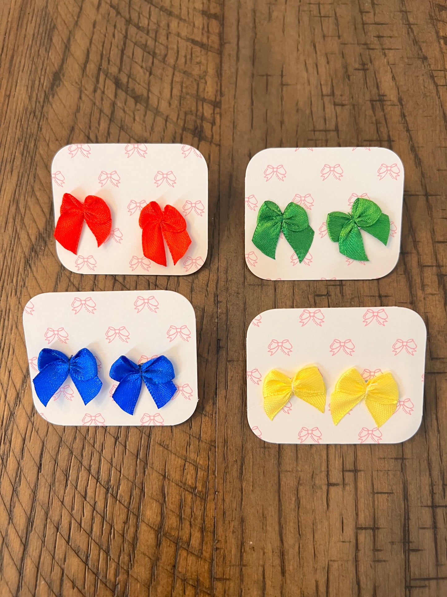 Ribbon Bow studs for Sensitive Ears