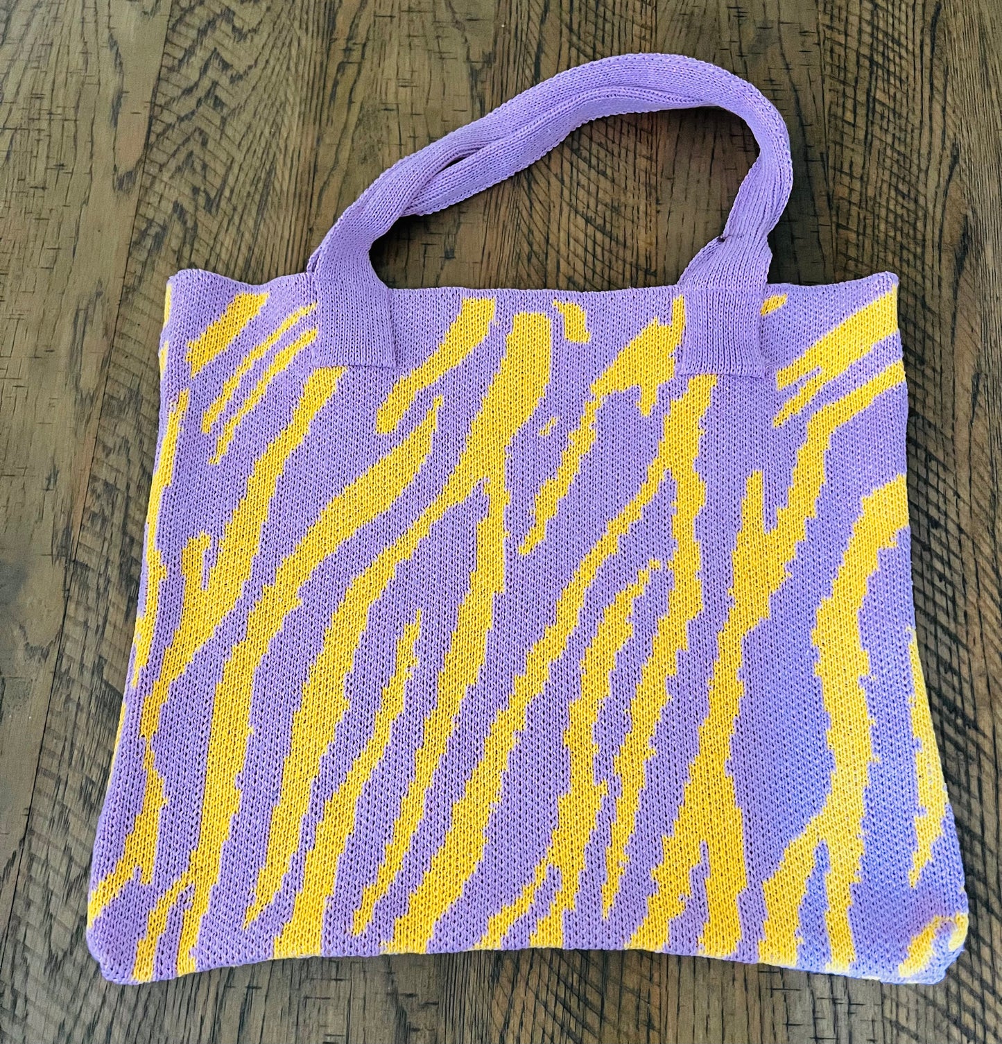 LSU TIGER striped tote