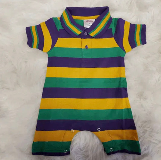 Kaplin Ink Mardi Gras Romper (size 24m - runs large)