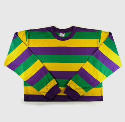 Kaplin Inc Youth Medium long sleeve Mardi Gras tee