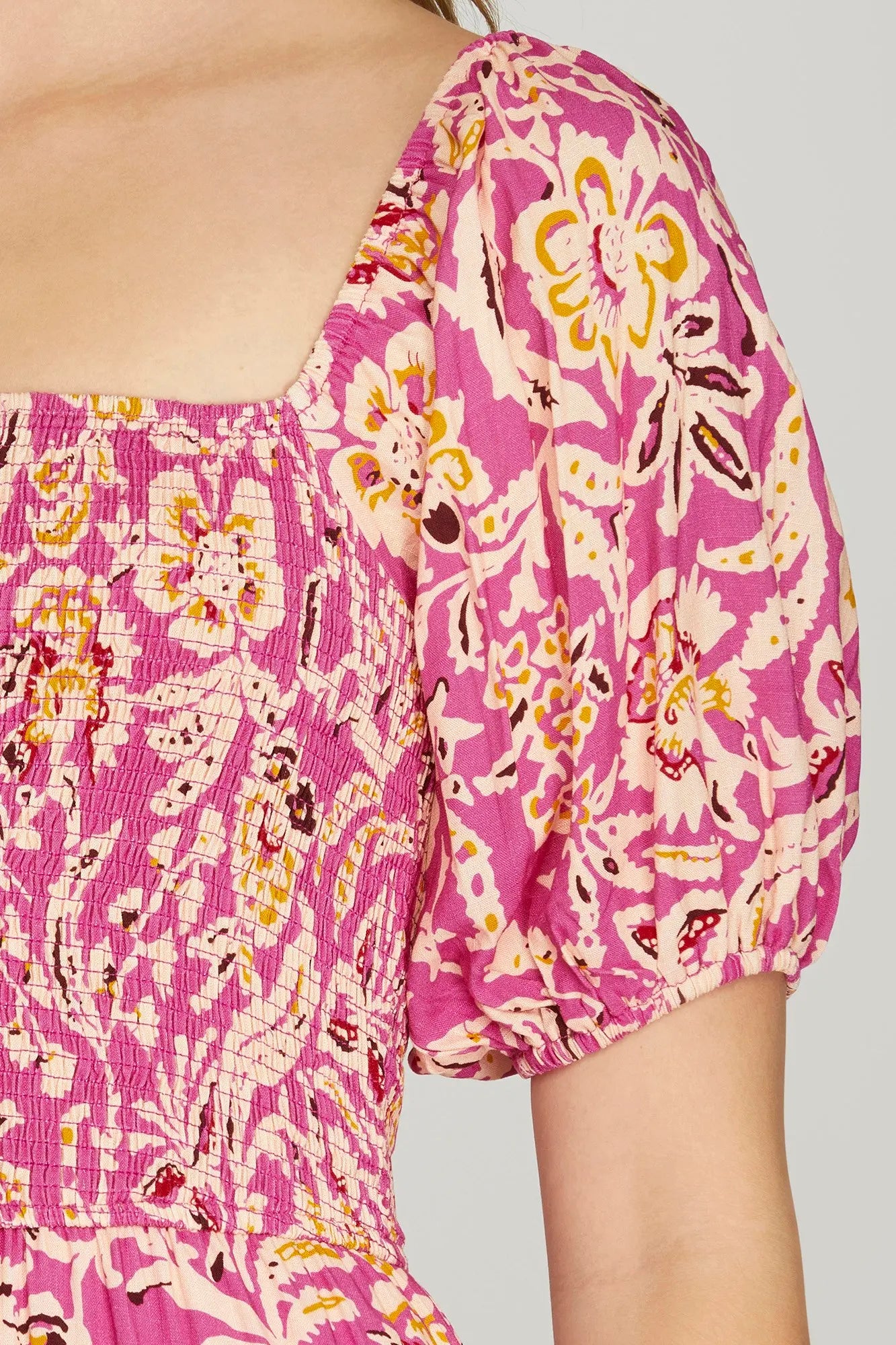 Flowy Square Neck Smocked Romper