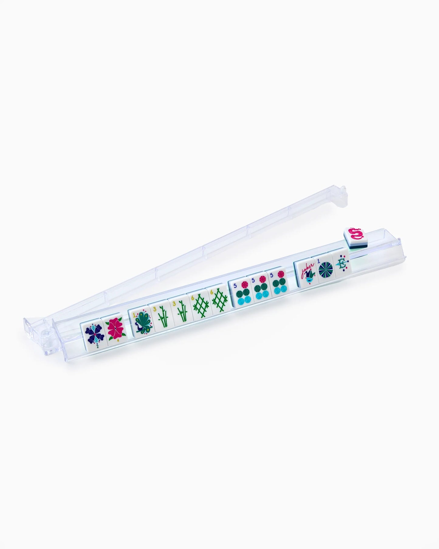 Clear Acrylic Mahjong Tile Rack & Pushers Set