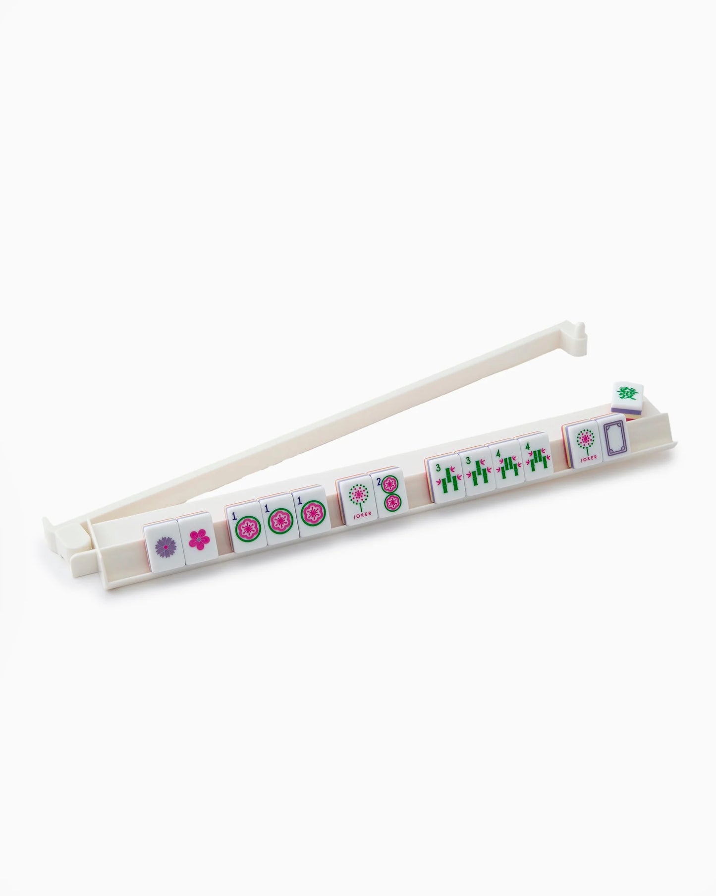 White Acrylic Mahjong Tile Rack & Pusher Set