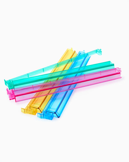 Multicolor Acrylic Mahjong Tile Rack & Pusher Set