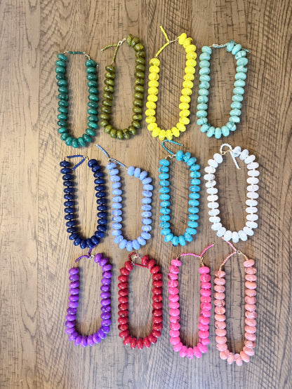 Chunky Beaded Necklace: PURPLE