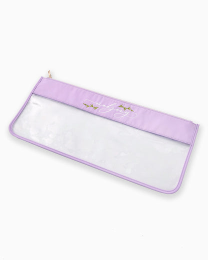 Lilac Script Mahjong tile bag