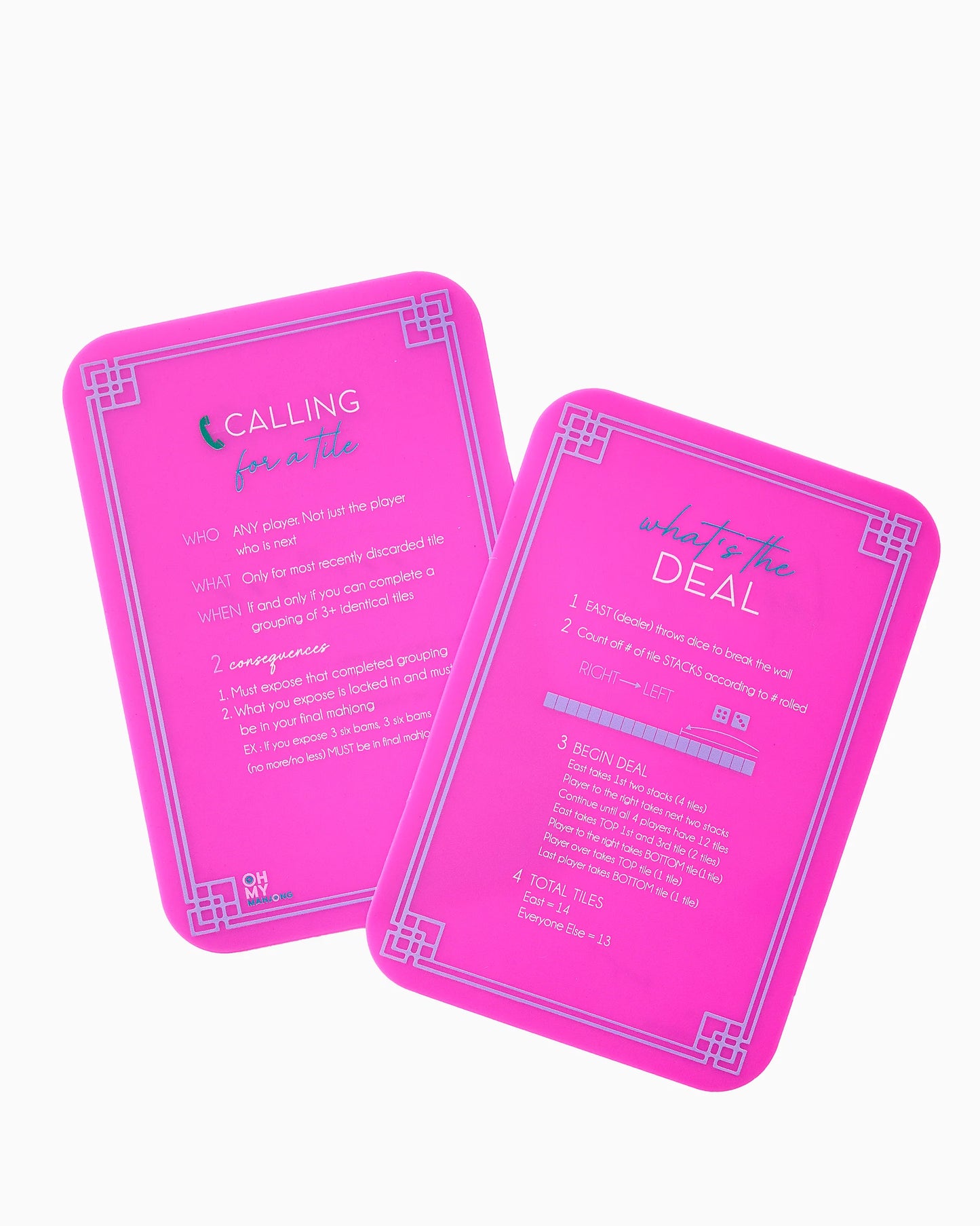 Pink mahjong tile shufflers