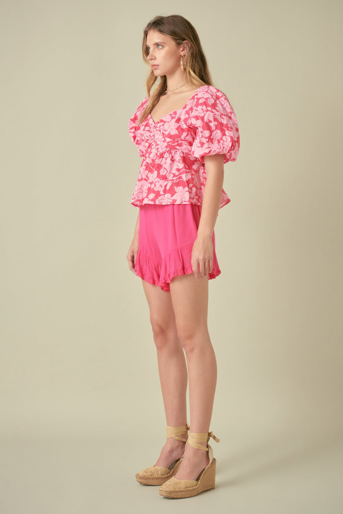 La’Ven Floral Tie Back Top