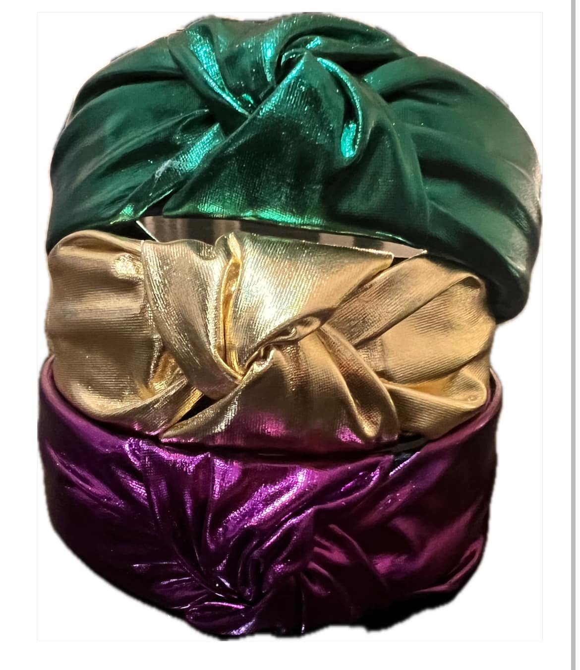 Metallic Headbands Mardi Gras Colors