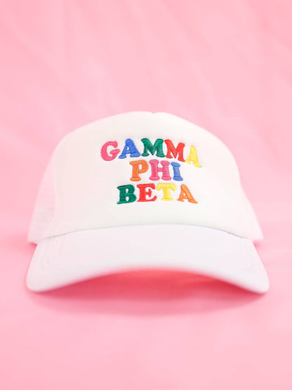 Sorority Fun Times Trucker Hat: ALPHA OMICRON PI