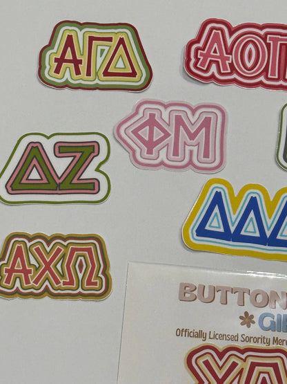 Sorority Greek Letters Colorful Vinyl Decal : Kappa Delta