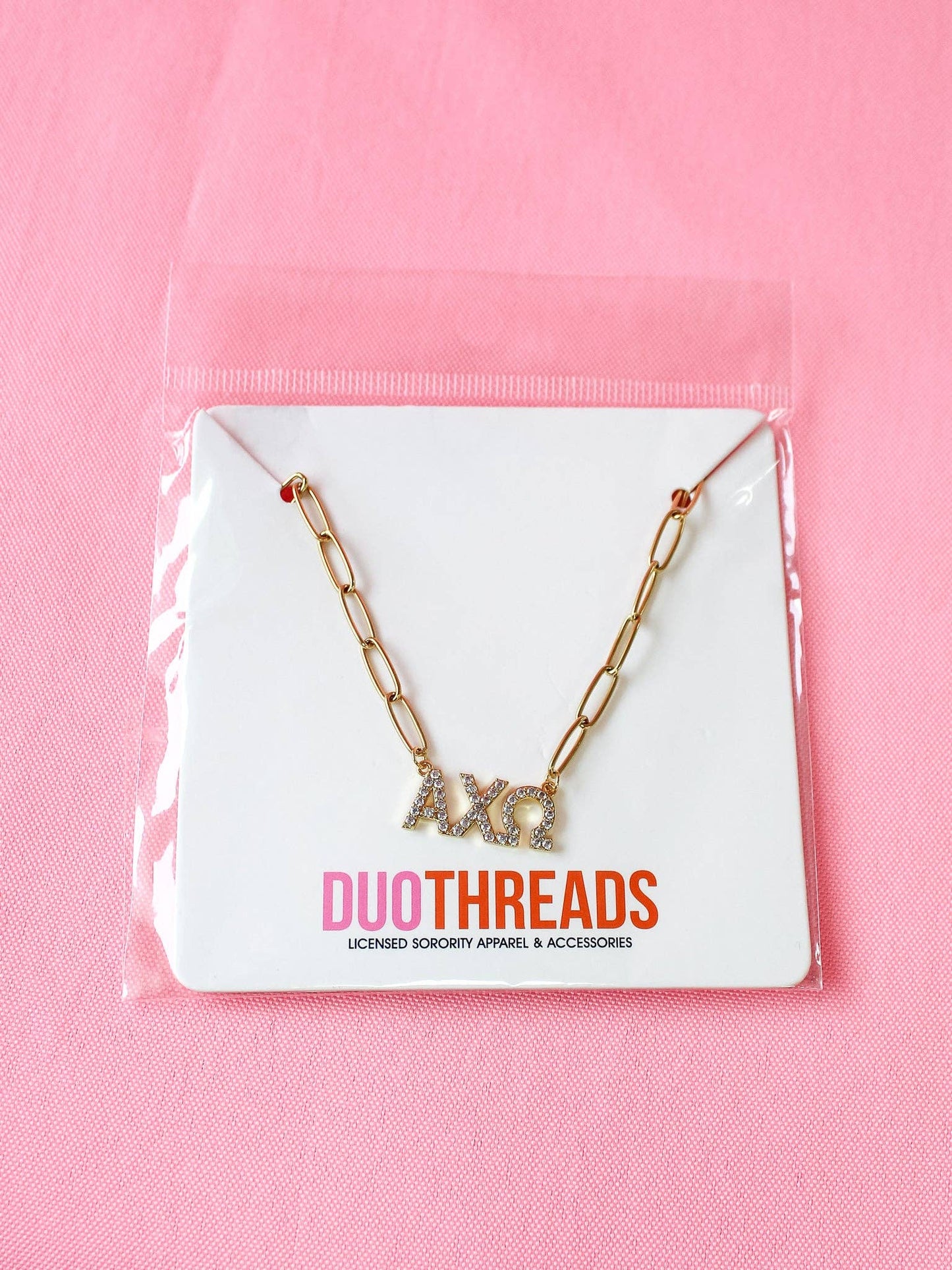 Rhinestone Sorority Necklace: PHI MU
